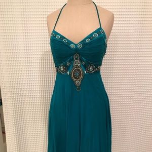 Teal Beaded Cocktail Dress